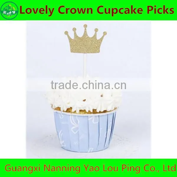 Bling Lovely Crown Cupcake Pick For Decoration Wedding Birthday Party Best Gifts photo-3