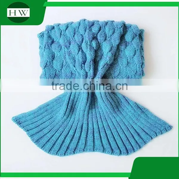 Wholesale Custom Various Colors Knitted Mermaid Tail Blanket for Children photo-3