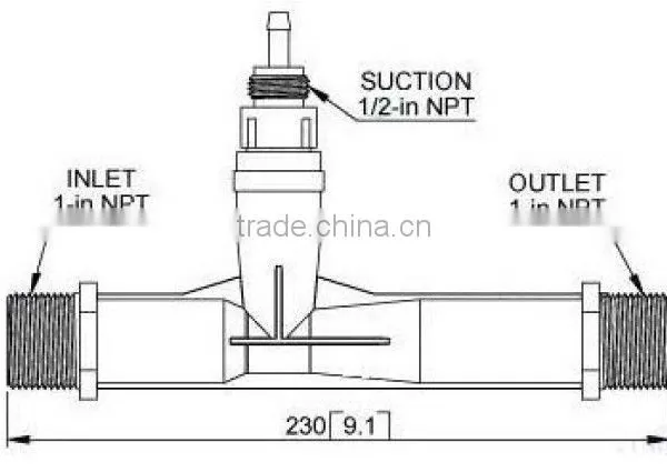 1/4 Inch Ozone Venturi Injector Venturi Tube for Water Filter photo-3