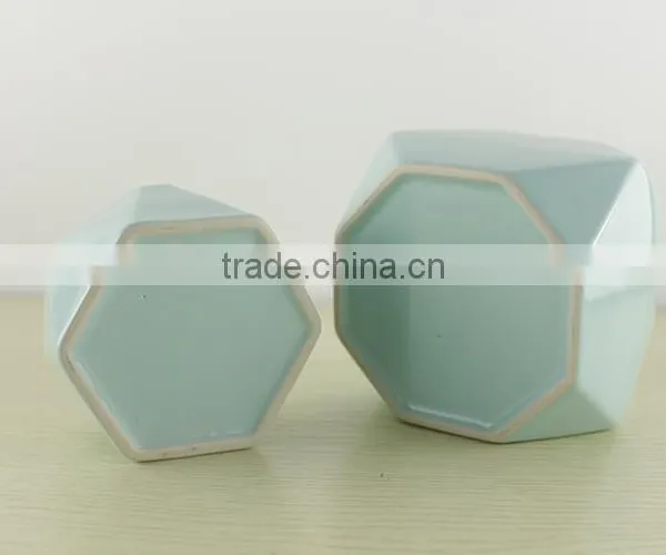 Factory Wholesale Custom Design Prismatic Holder Ceramic Candle Jar photo-4