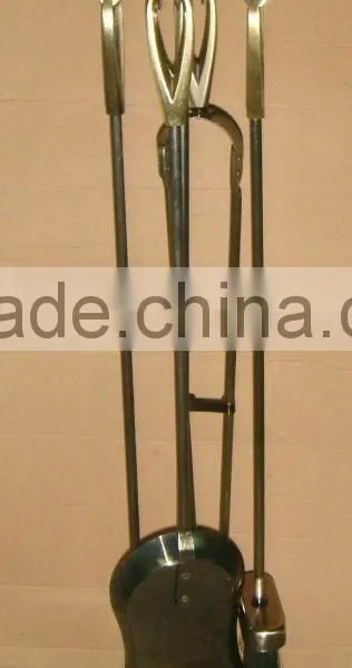 Home Antique Handle Steel Fireplace Tools photo-4