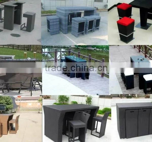 Balcony Outdoor Furniture Leisure Rattan Bar Set photo-2
