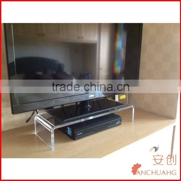 Large Clear Acrylic Monitor PC TV Display Stand Riser Shelf 12mm Thick photo-2