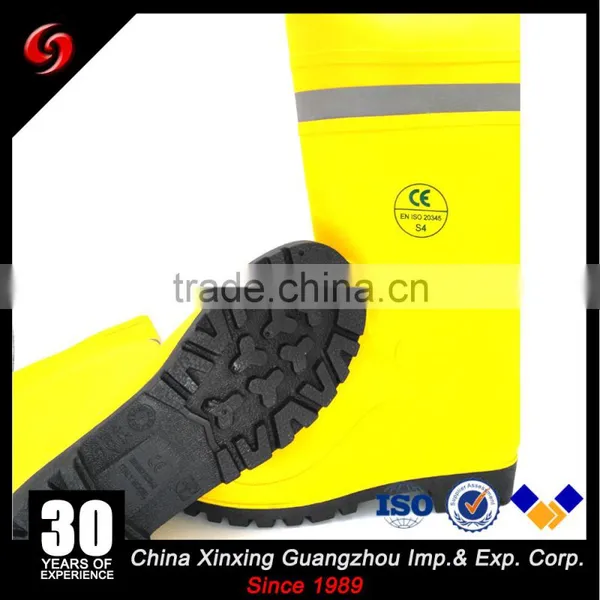 CE EN 20345 Yellow Black Pvc Safety Boot With Steel Toe Midsole Steel Boots Men Sale photo-2