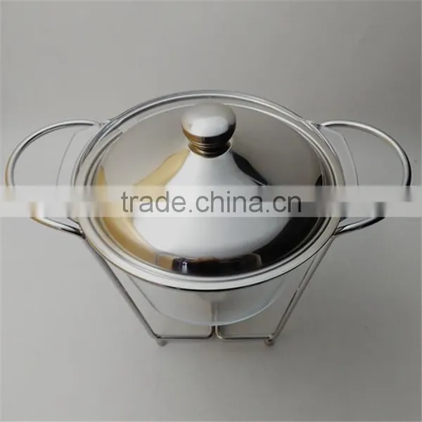 Large 4L Round Chafing Dish Glass Hot Food Warmer With Glass Dish photo-2