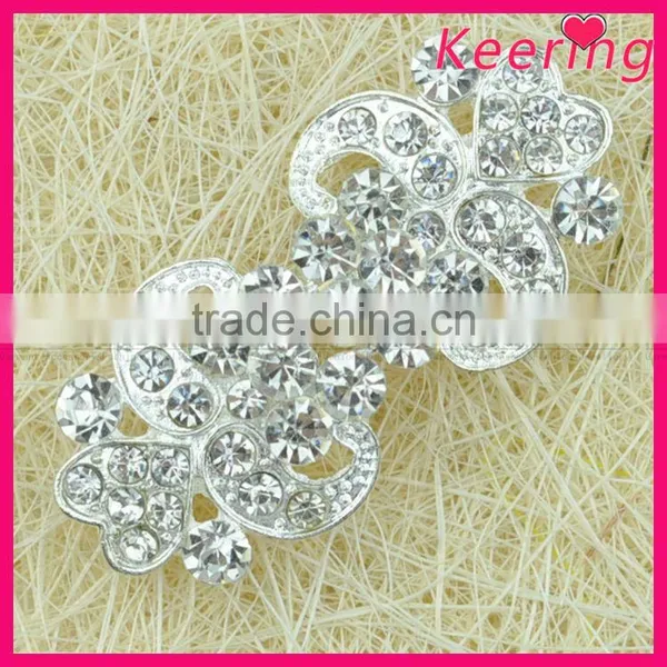 Fashionable Wholesale Crystal Color Rhinestone Flower Metal Button WBK-1498 photo-3
