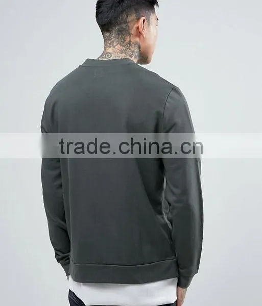 2017 Best Price High Quality New Design Durable Baseball Collar 100% Cotton Sweat Grey Casual Men Sport Jacket photo-2