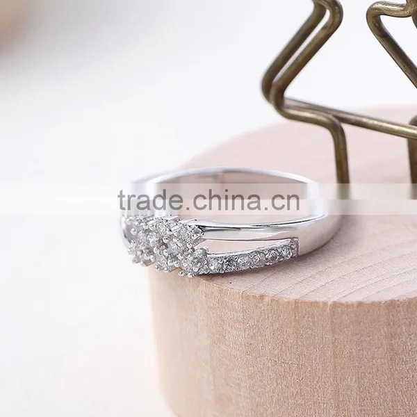 Fashion Jewelry Cheap Wholesale Multi-layered Romantic Sterling Silver CZ Rings for Wedding photo-4