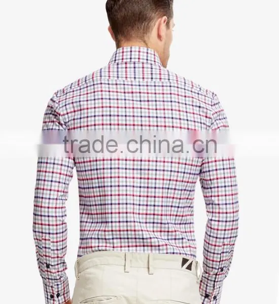 Manufactures Dress Shirt for Men Plaid Fabric Men Shirt Cutting photo-2