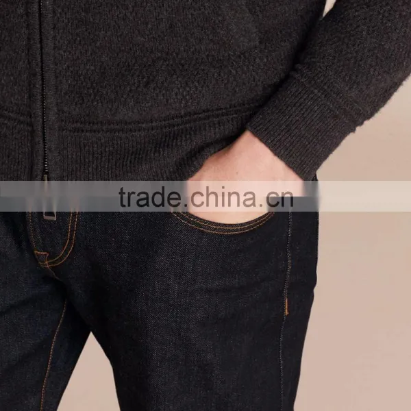 Men's Cashmere Wool Cardigan Sweater Hoodies Top photo-5