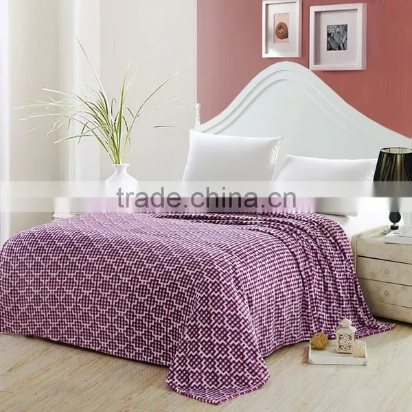 Chinese Check Motifs Flannel Blanket,six Colours Can be Choosed photo-5