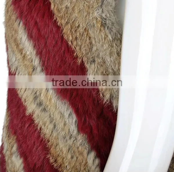 YR595 Newest Fashion Rabbit Knit Fur Vest/Real Fur Clothing photo-5