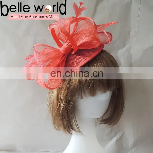 2014 Sinamay Fascinator White Hat Headband Bridal Church Derby Cocktail photo-3