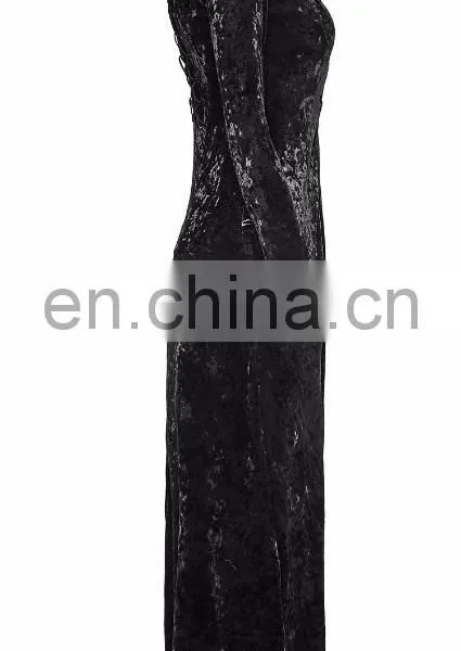 Gothic Punk Rave Black Longsleeve Velvet Dress-jacket Y-735 photo-2