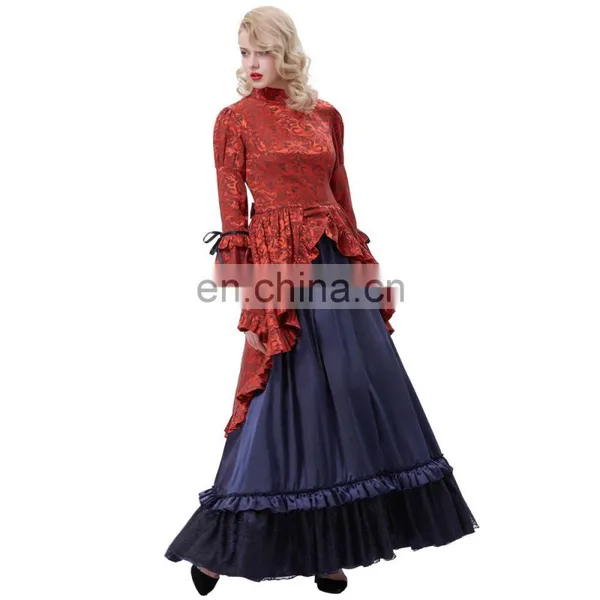 Belle Poque Retro Vintage Steampunk Victorian Edwardian Downton Abbey Long Maxi Dress BP000365-1 photo-4