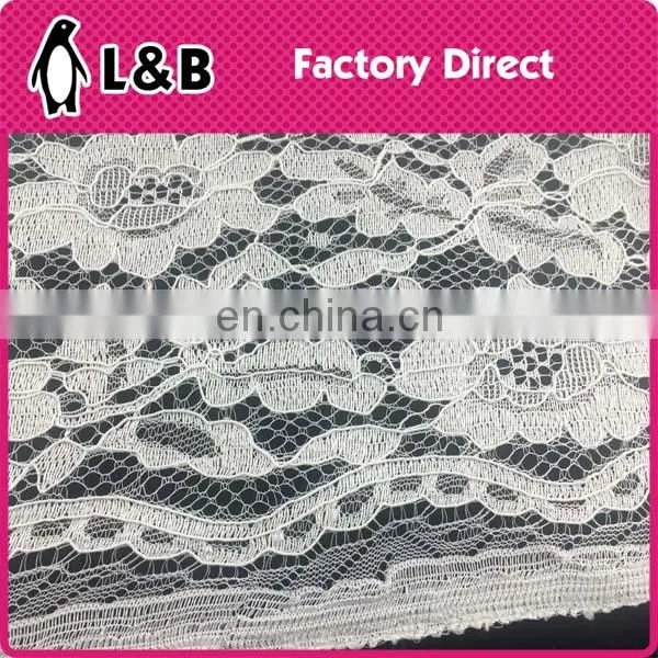 Flower Embroidered White Fabric Cord Lace photo-6