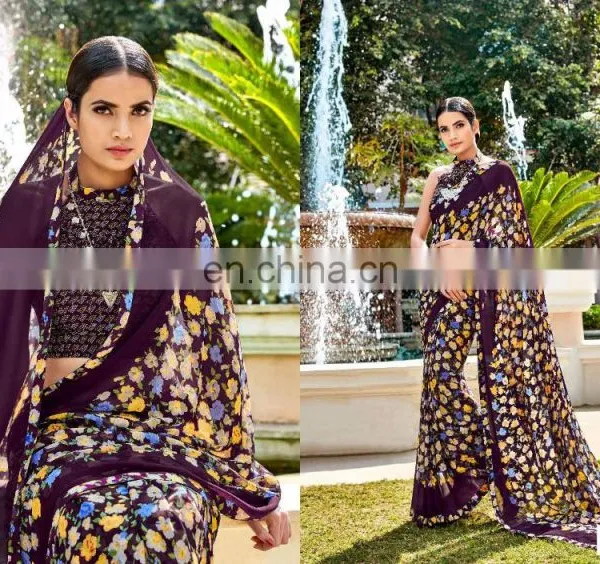 Designer Printed Georgette Saree. photo-4