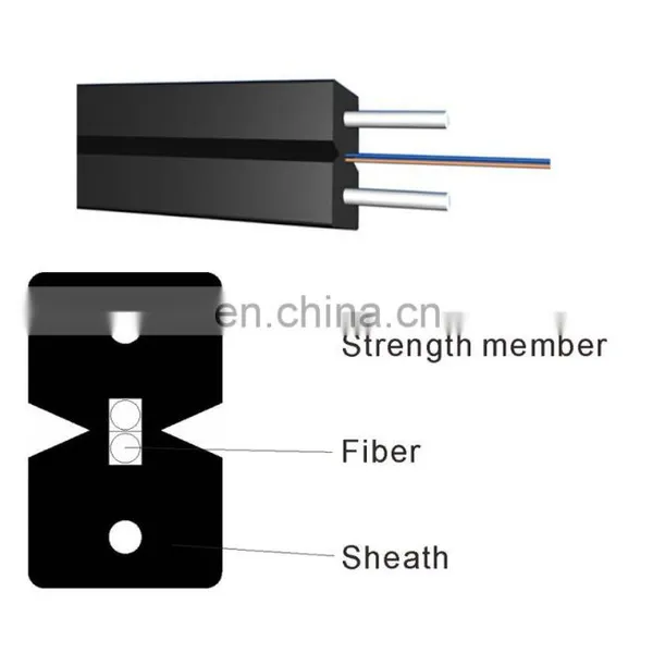 Indoor Outdoor 1F 2F 4F FTTH Fiber Optic Drop Cable With Steel Wire Strength Member photo-2