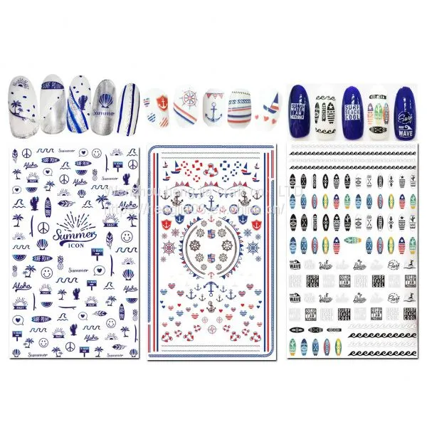 Summer Nail Decals Stickers, More Than 1000 Pieces of Adhesive Head DIY Nail Art Design Templates photo-3