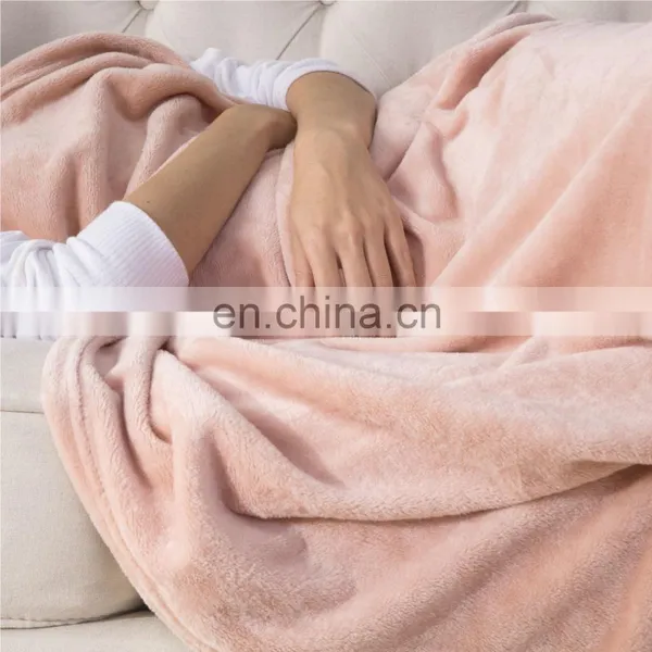 Drop Shipping 7 Days Convenient Delivery Plain Pink Travel Airplane Sofa Fleece Blanket With Samples photo-5