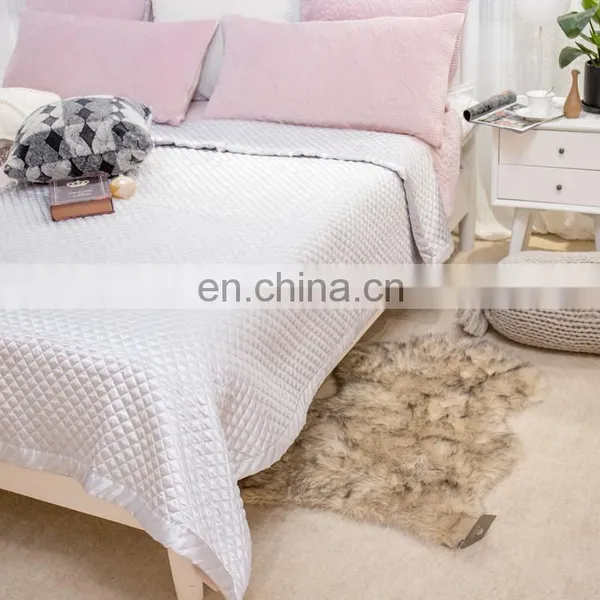 Home Fashion Designs Diamond Pattern Bedding Bed Sets/quilt Set Bedspread and Coverlet in Solid Colors photo-2