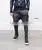 Charcoal Diagonal Layered Look Zipper Baggy Sweatpants Standard Sports