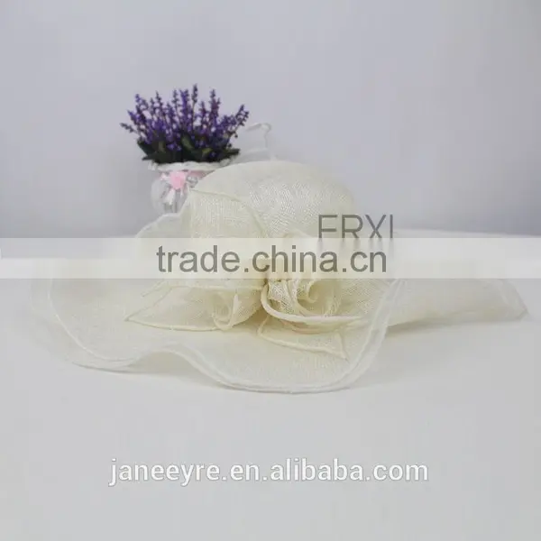 Hot Sale Sinamay Hat,Ladies Church Peach Flower Sinamay Hat 2015 photo-5