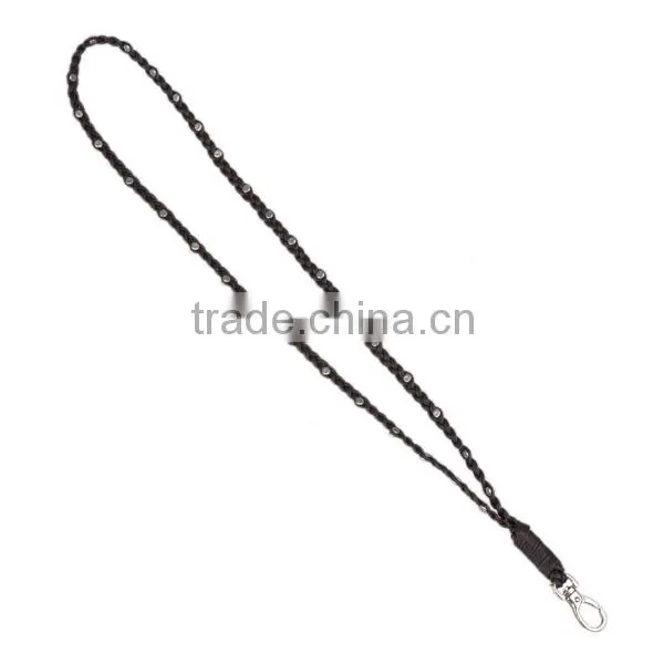 Hot Sale Leather Key Chain Customized Braided Leather Rivets Key Chain,neck Hanging Leather Key Chain,key Rope photo-4