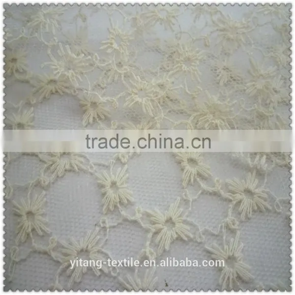 Cotton Thread Embroidered Fabric photo-2