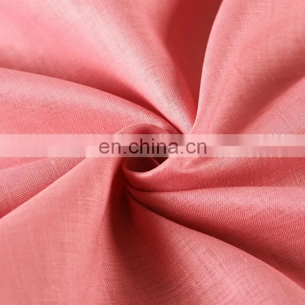in Stock Plain Dyed Woven Fabric Shirt Trousers Clothing Pure Linen Fabric photo-2