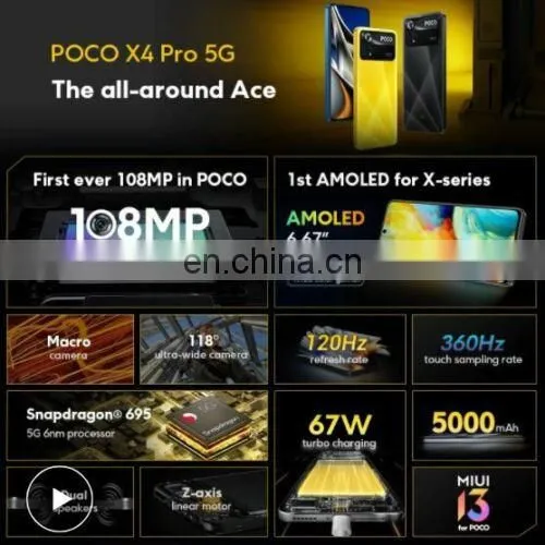 Poco X4 Pro 5G Celulares New Pocophone 6.67inch 108MP128GB/256GB 5000mAh Battery 67W Fast Charger X4 Pro Poco Phone photo-5