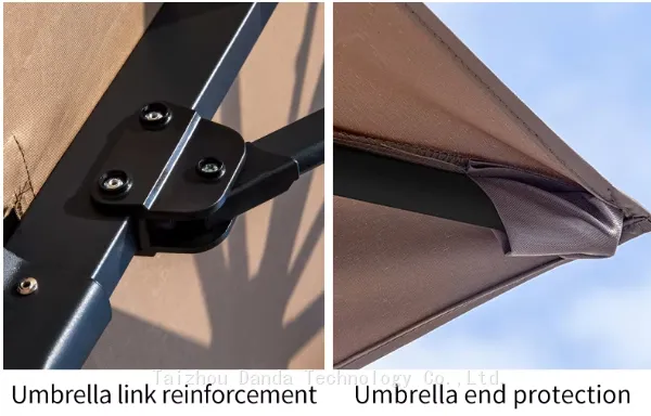 Aluminum 3*3m Double Roof Umbrella With Side Stand Outdoor Sunshade and Waterproof photo-5