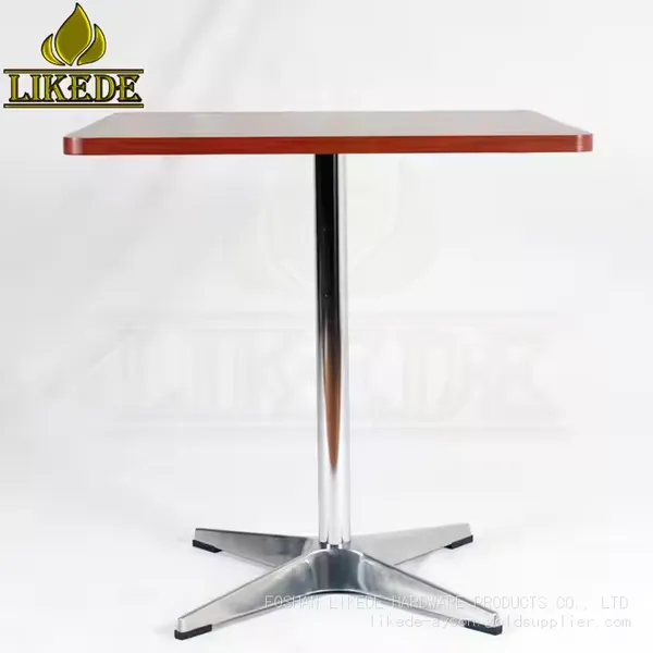 Hot Sale Morden Design Aluminum Base Coffee Table Black Dining Table for Cafe Restaurants photo-3