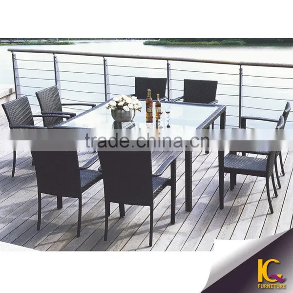 Aluminum Synthetic Rattan Outdoor Restaurant Dining Set With Waterproof Cushion photo-5
