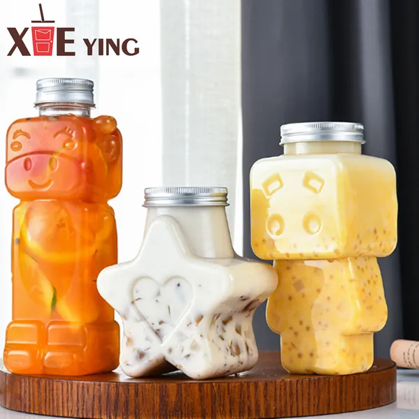 350ml 12oz Fruit Juice Bottle With Anti-theft Cap - Food Grade Plastic Transparent Square Beverage Bottle photo-2