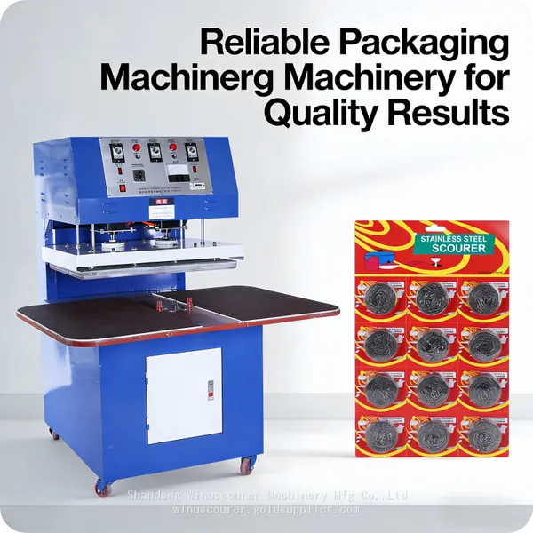 Fully Automatic Kitchen Mesh Cleaning Scrubber Scourer Cardboard Blister Packing Machine