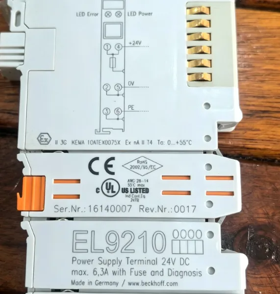 BECKHOFF EL9210 EtherCAT Potential Supply Terminal 24V DC With Diagnostics Fuse Power Feed Module Original New photo-4