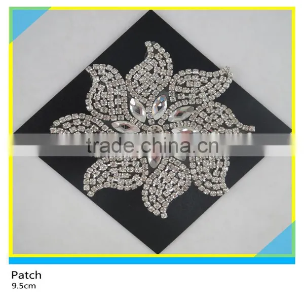 Hot Fix Crystal Glass Stone Applique Horse Eye Mix Waterdrop Rhinestone Patch 10x10cm photo-6