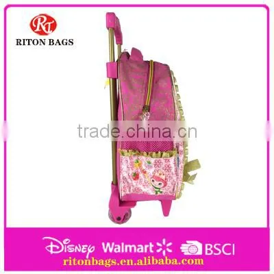 Pretty Strawberry Girl Design 14 Inch 600D Satin Kids Trolley Bags photo-2