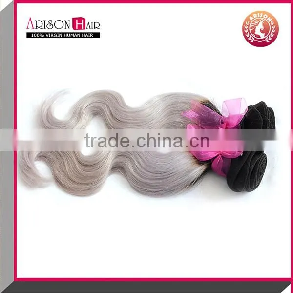 Silver Human Hair Extensions Grey Remy Hair Weave photo-6
