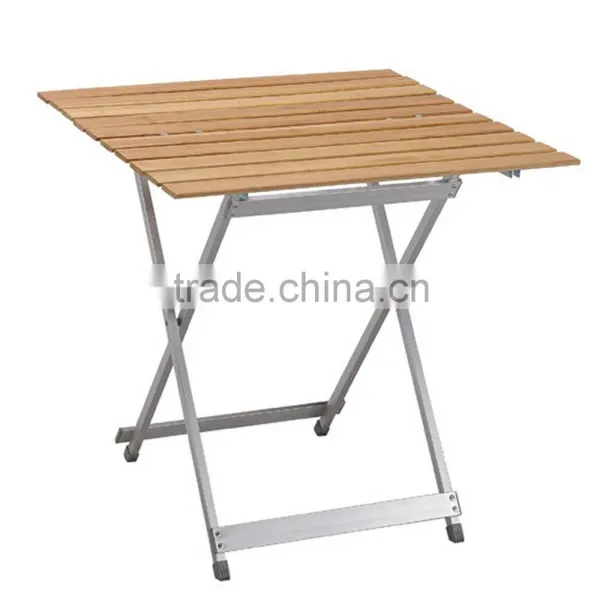 Wood Aluminium Folding Table Portable Camping Patio Folding Outdoor Table Chair photo-4