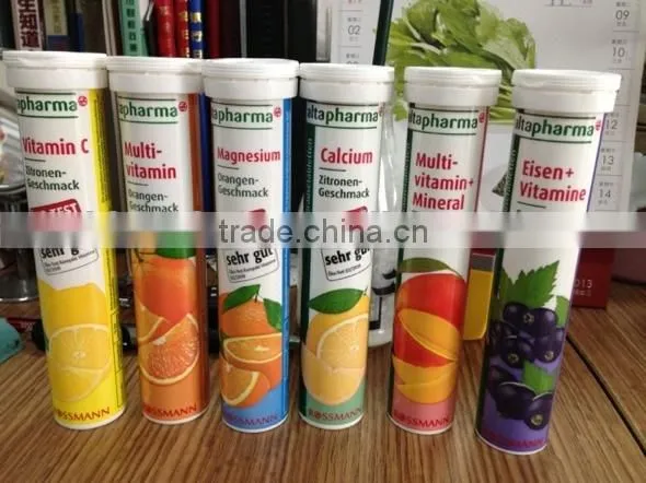 plastic effervescent tablet tube/bottle for tablet candies