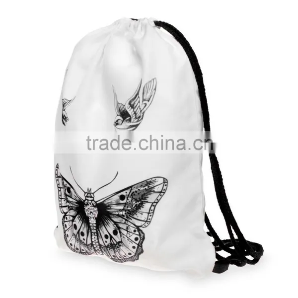 Hot Sale Butterfly 3d Printing Bag Drawstring photo-3