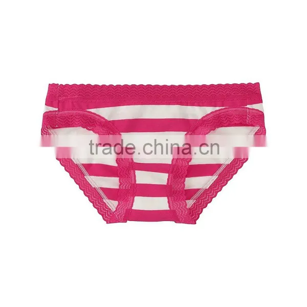 Women Comfortable Cotton Elastane Lace Brief Sexy Ladies Underwear photo-3