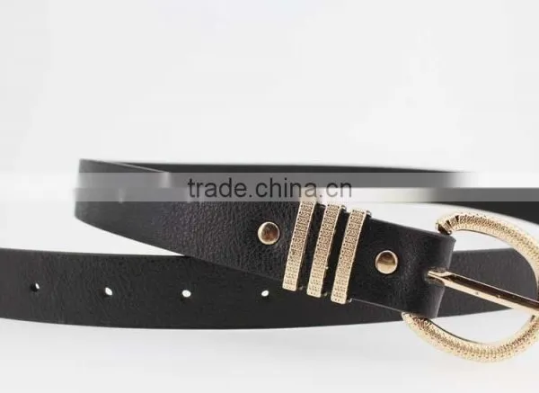 Fashion Black pu Leather Women Accessories Belt With Gold Buckles in YiWu photo-4
