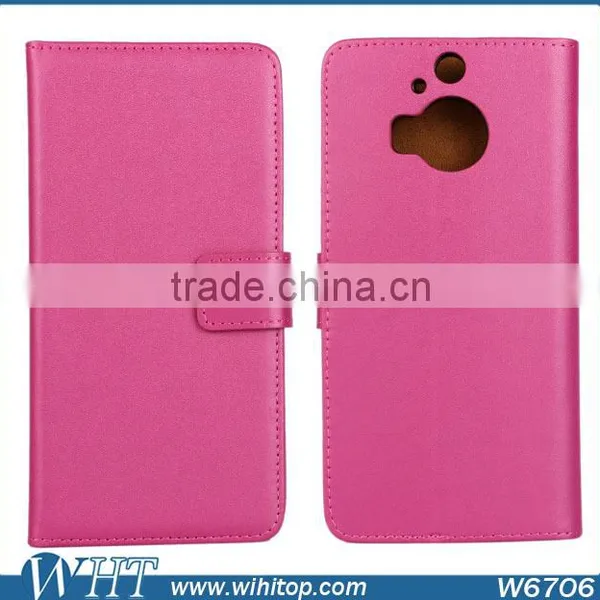 2015 New Products Wallet Real Leather Flip Stand Mobile Phone Case Cover for HTC One M9 photo-3