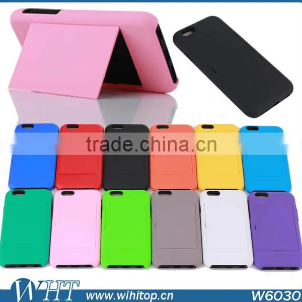 RUGGED IMPACT HYBRID BUILT-IN CARD SLOT STORAGE (PC+TPU) BACK CASE FOR IPHONE 6 PlUS 5.5" (2014 VERSION) photo-4