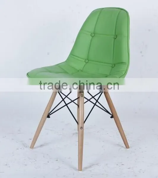 Silla Chair PU Seat / Cheap PU Chair With Wooden Legs(1028CC)