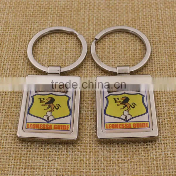Promotion Custom Rectangle Metal Printing QR Code Keychain photo-5