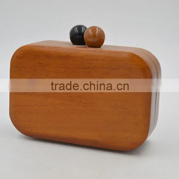 Fashion Wood 20136 MiNi Evening Bag Wood Day Clutch Acrylic Box Bag Chain Women's Cross-body Handbag Nice Wooden Handbag photo-3
